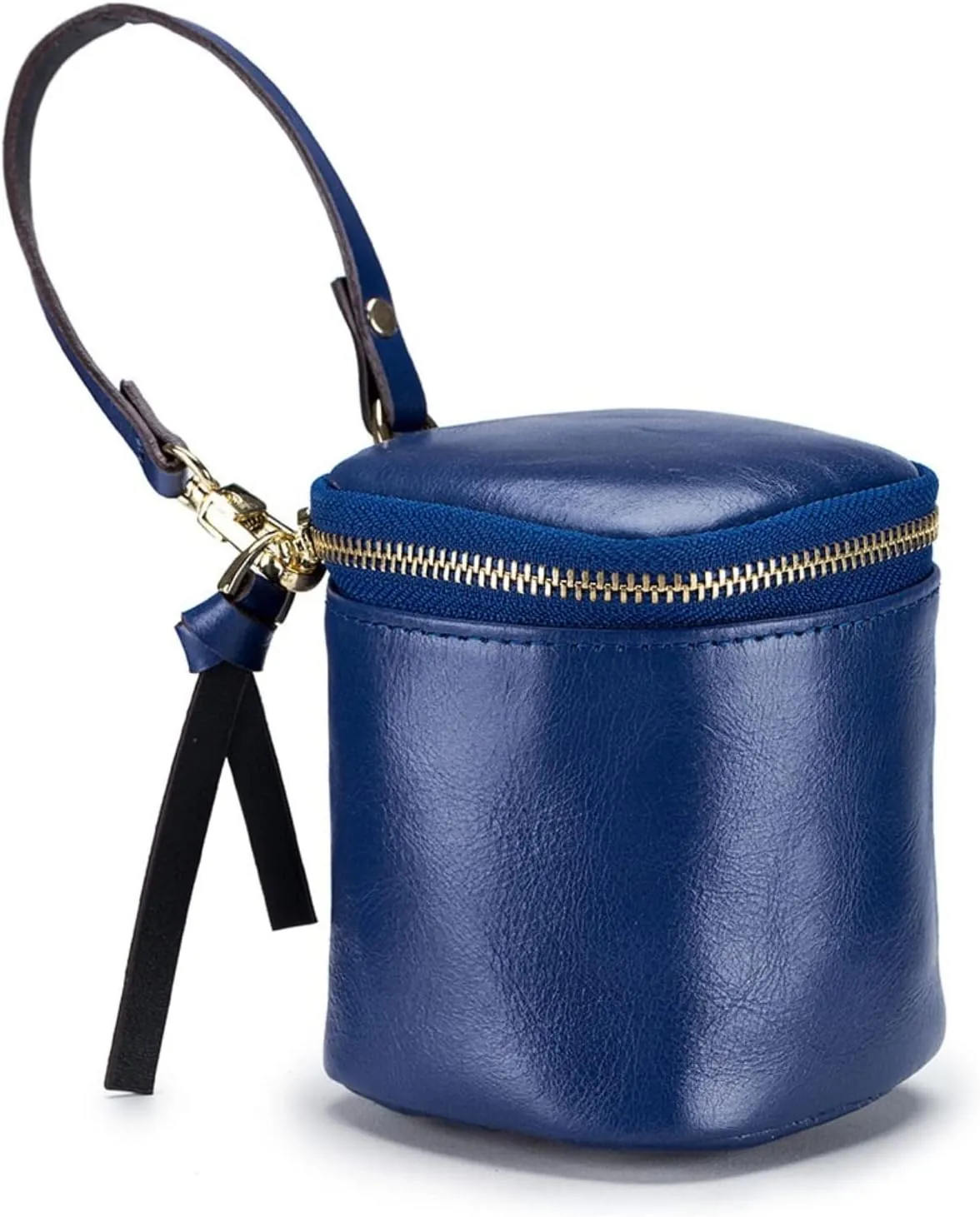 Makeup Bag with Mirror Genuine Leather Mini Coin Purse Pouch Travel Jewelry Lipstick Case Cosmetic Organizer Purse Clutch Gift for Women Girls