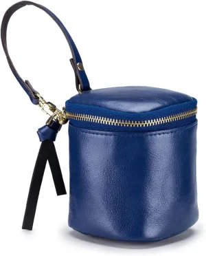 Makeup Bag with Mirror Genuine Leather Mini Coin Purse Pouch Travel Jewelry Lipstick Case Cosmetic Organizer Purse Clutch Gift for Women Girls