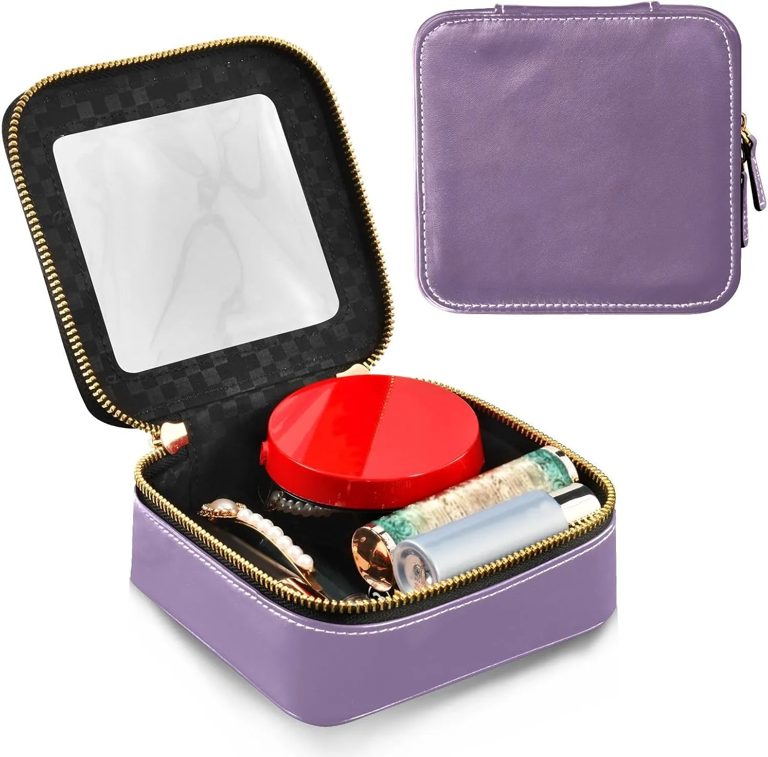 MCHIVER Grape Cosmetic Bags Clear Makeup Bag Travel Toiletry Bag with Zipper Mini Makeup Pouch for Girl Women