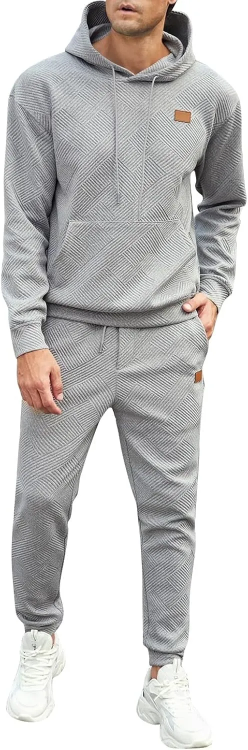Men's 2 Piece Sweatsuits Outfits Casual Crewneck Sweatshirt Joggers Sweatpants Long Sleeve Tracksuit Sets