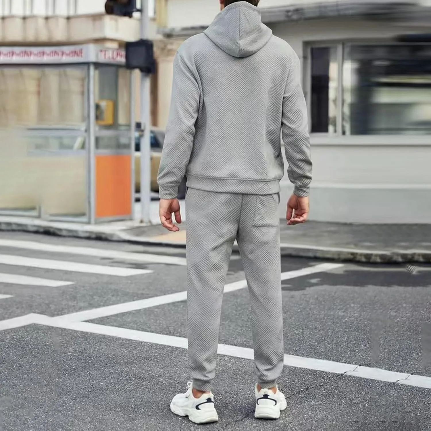 Men's 2 Piece Sweatsuits Outfits Casual Crewneck Sweatshirt Joggers Sweatpants Long Sleeve Tracksuit Sets
