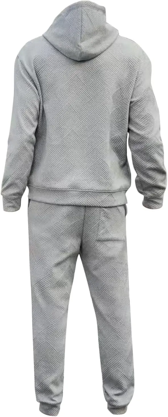 Men's 2 Piece Sweatsuits Outfits Casual Crewneck Sweatshirt Joggers Sweatpants Long Sleeve Tracksuit Sets