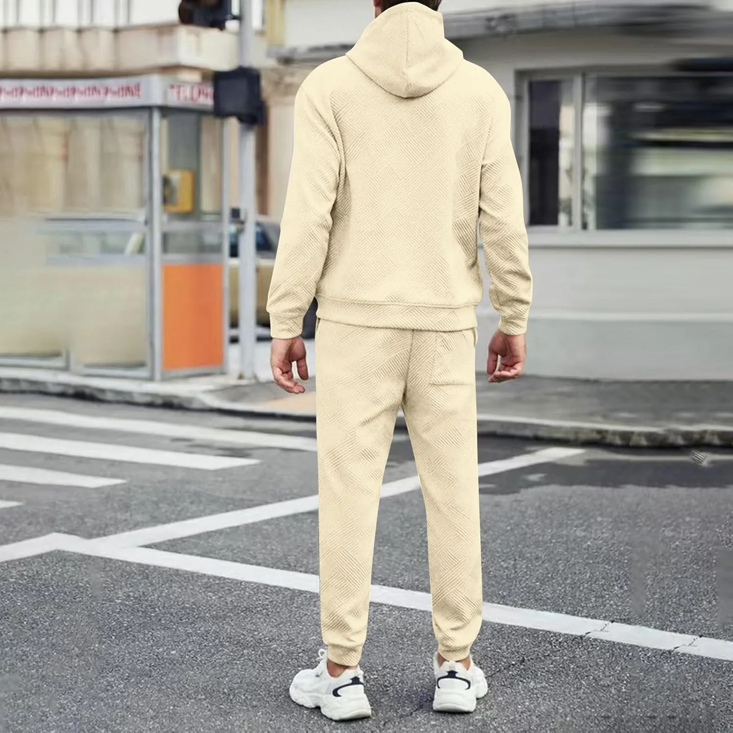 Men's 2 Piece Sweatsuits Outfits Casual Crewneck Sweatshirt Joggers Sweatpants Long Sleeve Tracksuit Sets