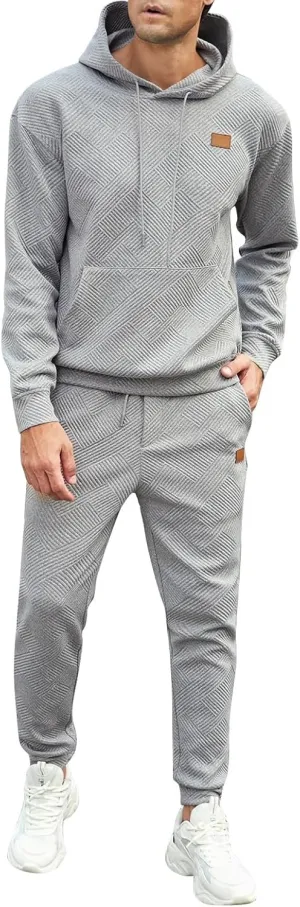 Men's 2 Piece Sweatsuits Outfits Casual Crewneck Sweatshirt Joggers Sweatpants Long Sleeve Tracksuit Sets