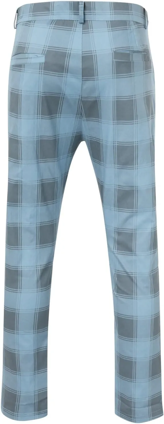 Mens Dress Pants Plaid Slim Fit Casual Golf Pants Zip Off Flat Front Stretch Business Pencil Chino Pants with Pockets