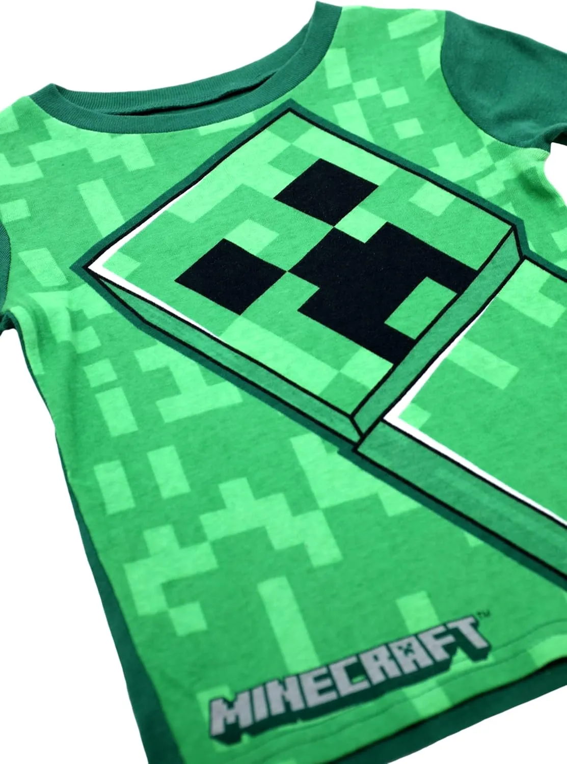 Minecraft Mojang Boys Pajamas Set - 4 Piece Short Sleeve Pajamas Set Creeper Pajamas