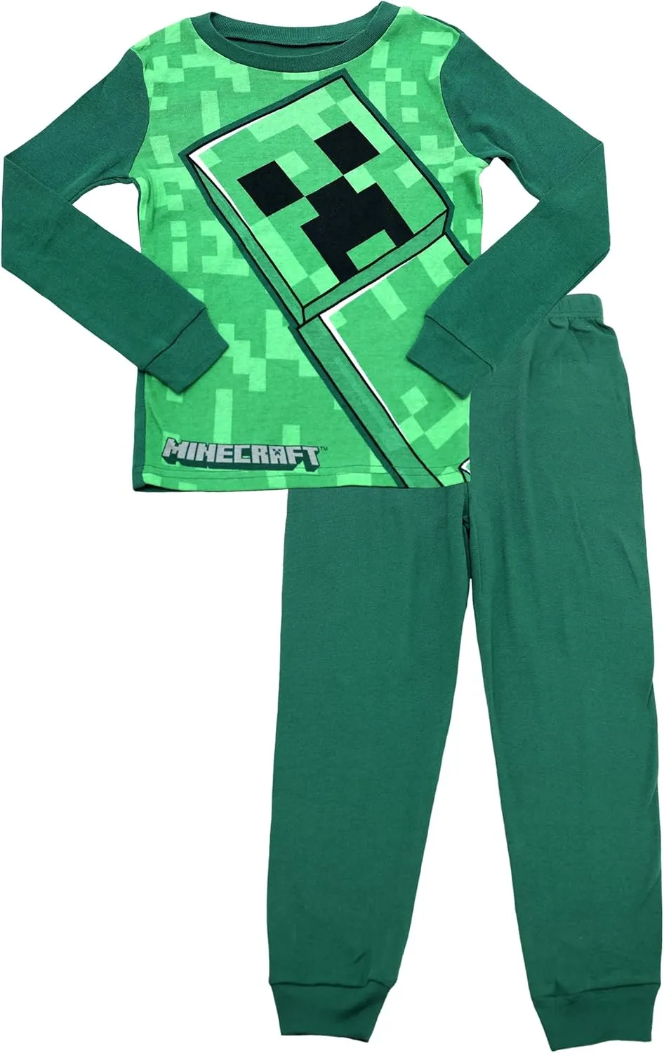 Minecraft Mojang Boys Pajamas Set - 4 Piece Short Sleeve Pajamas Set Creeper Pajamas