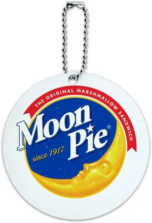MoonPie Logo Round Luggage ID Tag Card Suitcase Carry-On