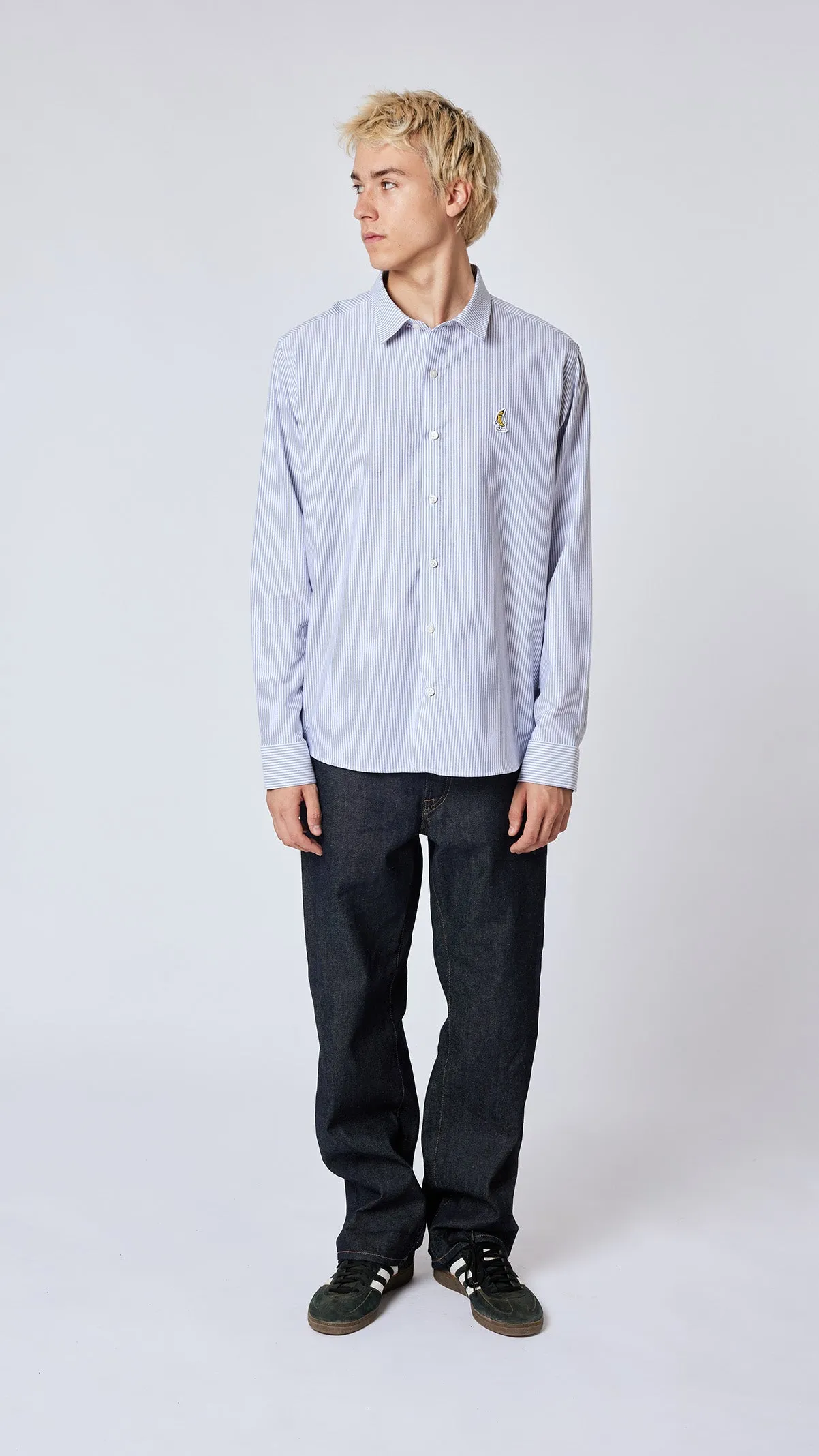 NAVY BANANA STRIPES SHIRT