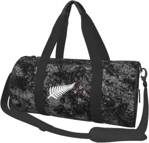 New Zealand Maori Fern Convertible Garment Bag with Shoulder Strap, Carry on Garment Duffel Bag for Men Women - Rolling Foldable for Travel Luggage Bags (Black)