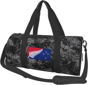 New Zealand Maori Fern Flag Convertible Garment Bag with Shoulder Strap, Carry on Garment Duffel Bag for Men Women - Rolling Foldable for Travel Luggage Bags (Black)