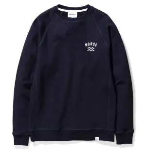 Norse Projects Ketel Ivy Wave Logo Sweatshirt – Dark Navy