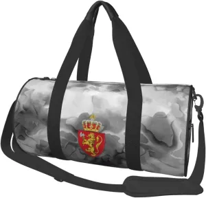 Norwegian Coat of Arms Norway Convertible Garment Bag with Shoulder Strap, Carry on Garment Duffel Bag for Men Women - Rolling Foldable for Travel Luggage Bags (Black)