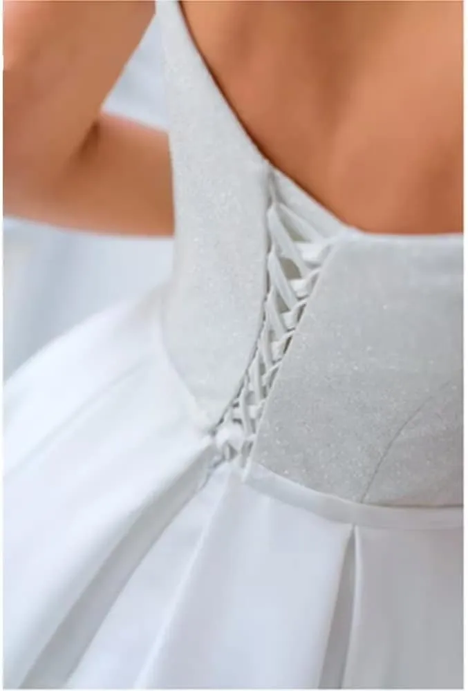 Off Shoulder Tulle Prom Dresses Tea Length Ball Gown Sparkly Formal Evening Party Gowns