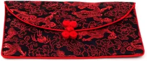OUSIKA Chinese knot Silk Brocade Zipper 3 Sets Bags Women Travel Jewelry Cosmetic Packaging Bags Coin Purses Credit Card Holders Paper handkerchief Pouches ?) Bags (Color : Black)