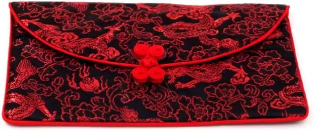 OUSIKA Chinese knot Silk Brocade Zipper 3 Sets Bags Women Travel Jewelry Cosmetic Packaging Bags Coin Purses Credit Card Holders Paper handkerchief Pouches ?) Bags (Color : Black)