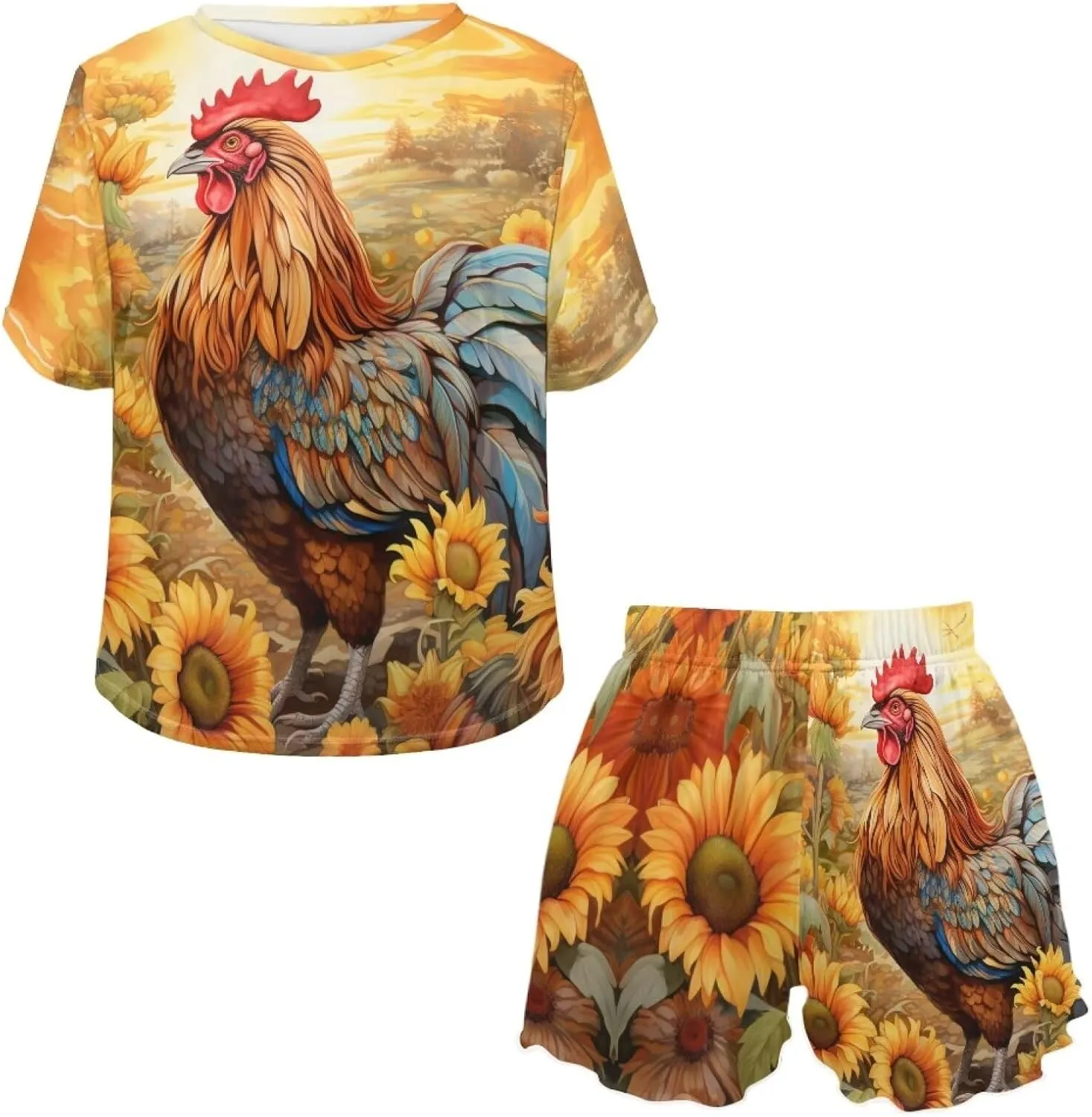 Pajama Set for Women 2 Piece Lounge Set Tops and Shorts Soft Sleepwear