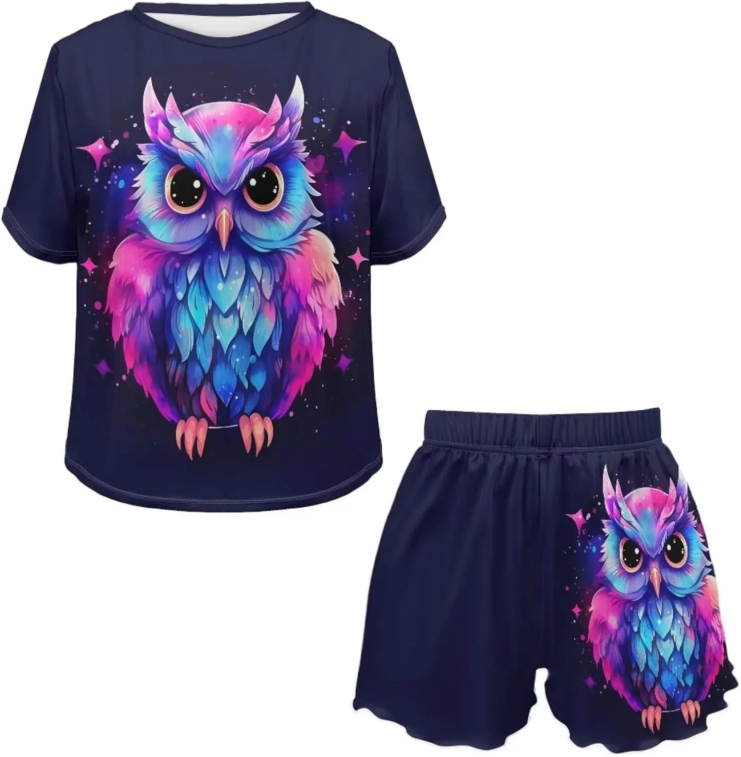 Pajama Set for Women 2 Piece Lounge Set Tops and Shorts Soft Sleepwear