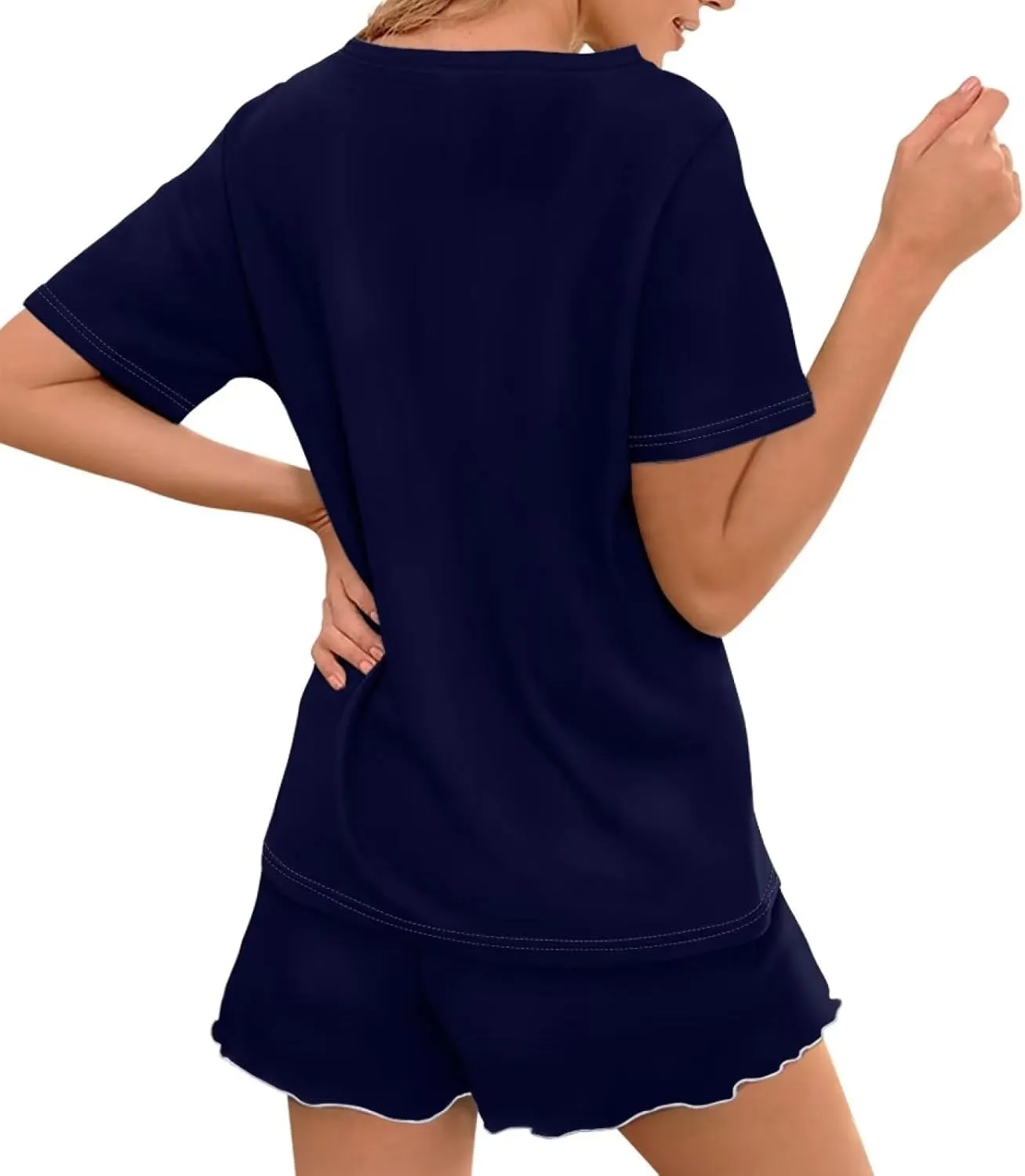 Pajama Set for Women 2 Piece Lounge Set Tops and Shorts Soft Sleepwear