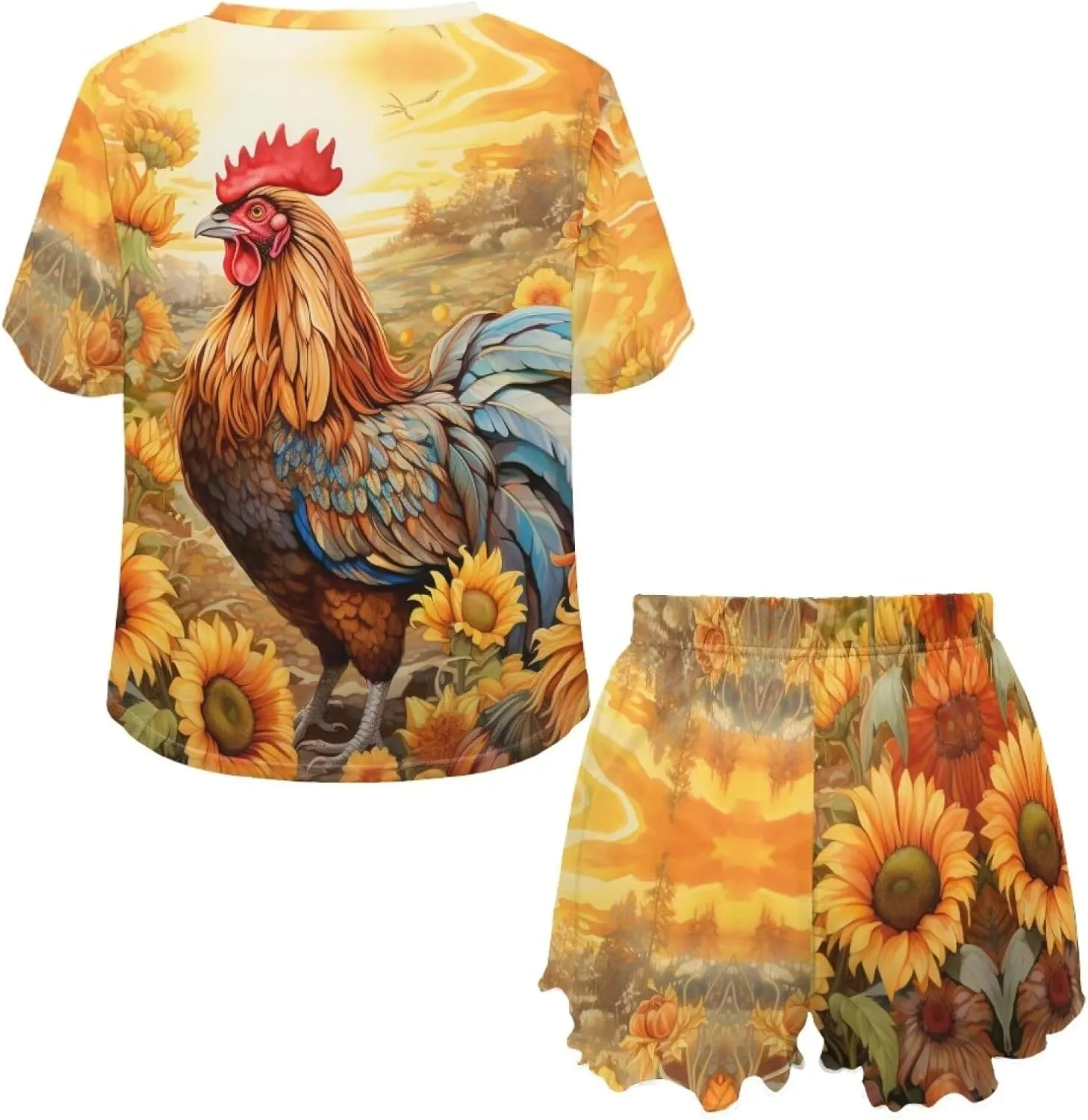 Pajama Set for Women 2 Piece Lounge Set Tops and Shorts Soft Sleepwear
