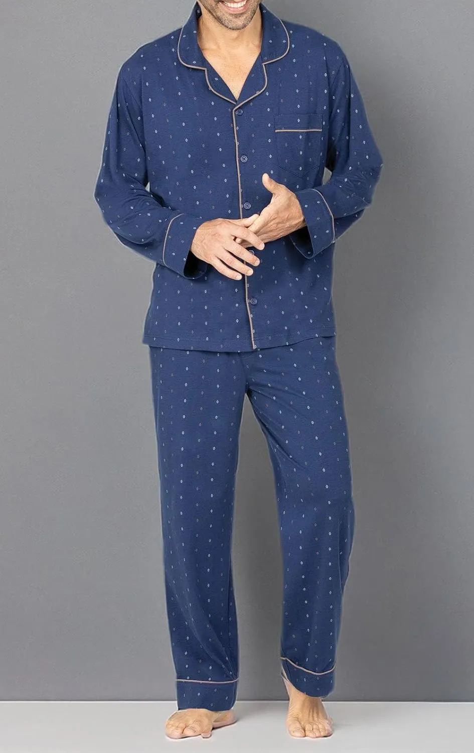 PajamaGram Winter Flannel Mens Pajamas - Men's Knit Flannel Pajamas Set