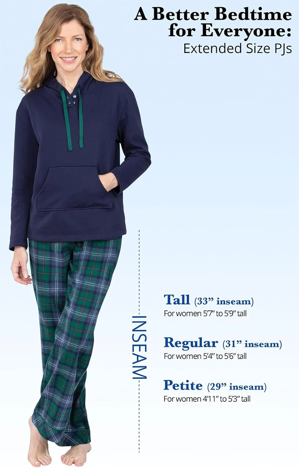 PajamaGram Womens Flannel Pajamas Sets - Pajamas for Women, Hoodie Top