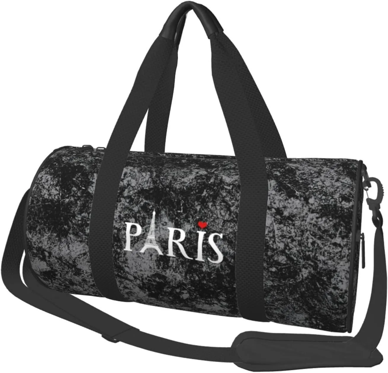Paris Eiffel Tower Convertible Garment Bag with Shoulder Strap, Carry on Garment Duffel Bag for Men Women - Rolling Foldable for Travel Luggage Bags (Black)