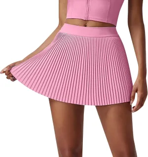 Pleated Tennis Skirts for Women High Waisted Athletic Skorts with Pockets Tummy Control Golf Skirt Flowy Skort 2025