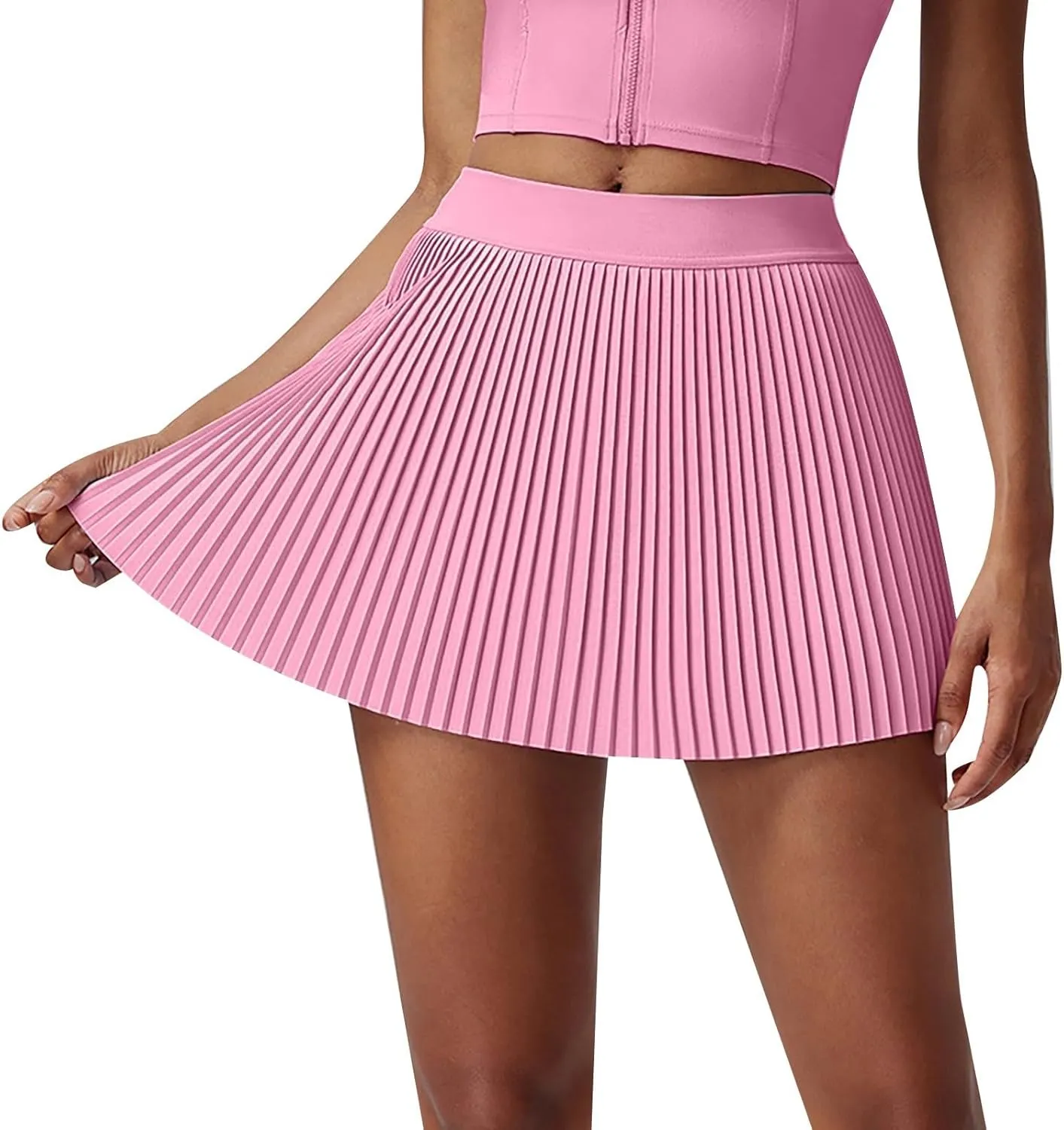 Pleated Tennis Skirts for Women High Waisted Athletic Skorts with Pockets Tummy Control Golf Skirt Flowy Skort 2025