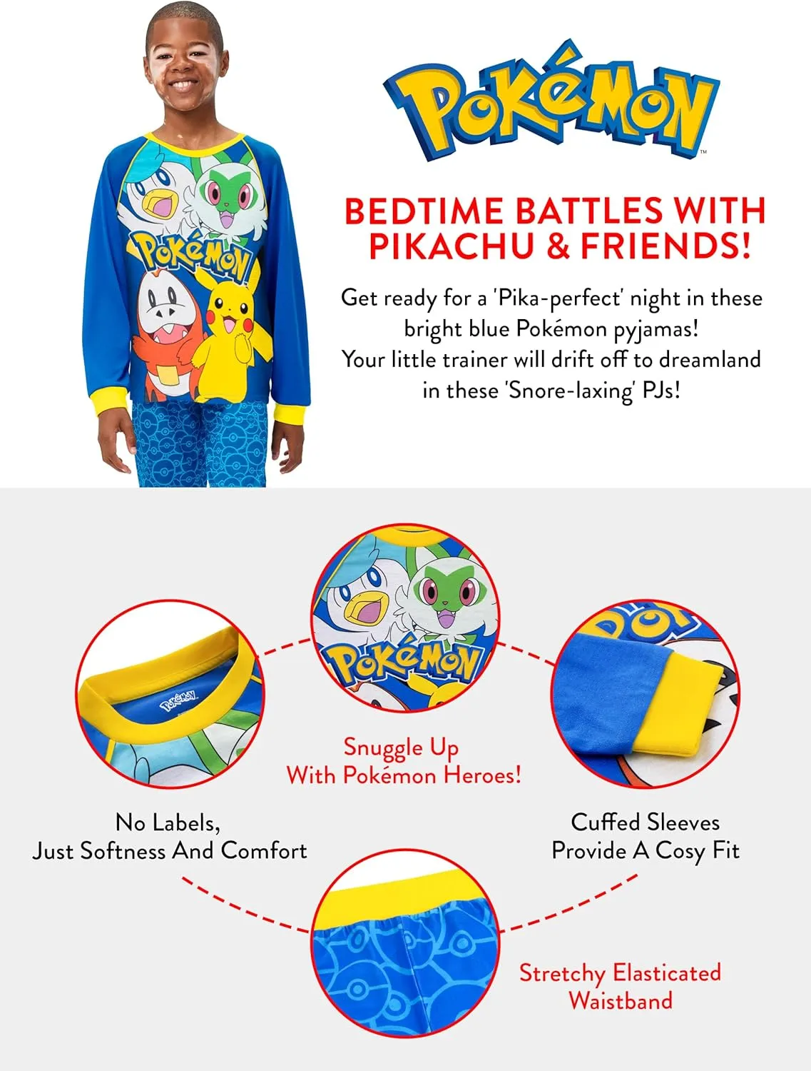 Pokemon Pajamas | Boys Pikachu Pjs | Pokeball Pajamas For Kids