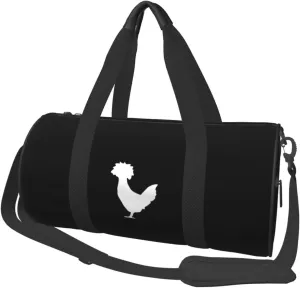 Polishes Chicken Silhouette Convertible Garment Bag with Shoulder Strap, Carry on Garment Duffel Bag for Men Women - Rolling Foldable for Travel Luggage Bags (Black)