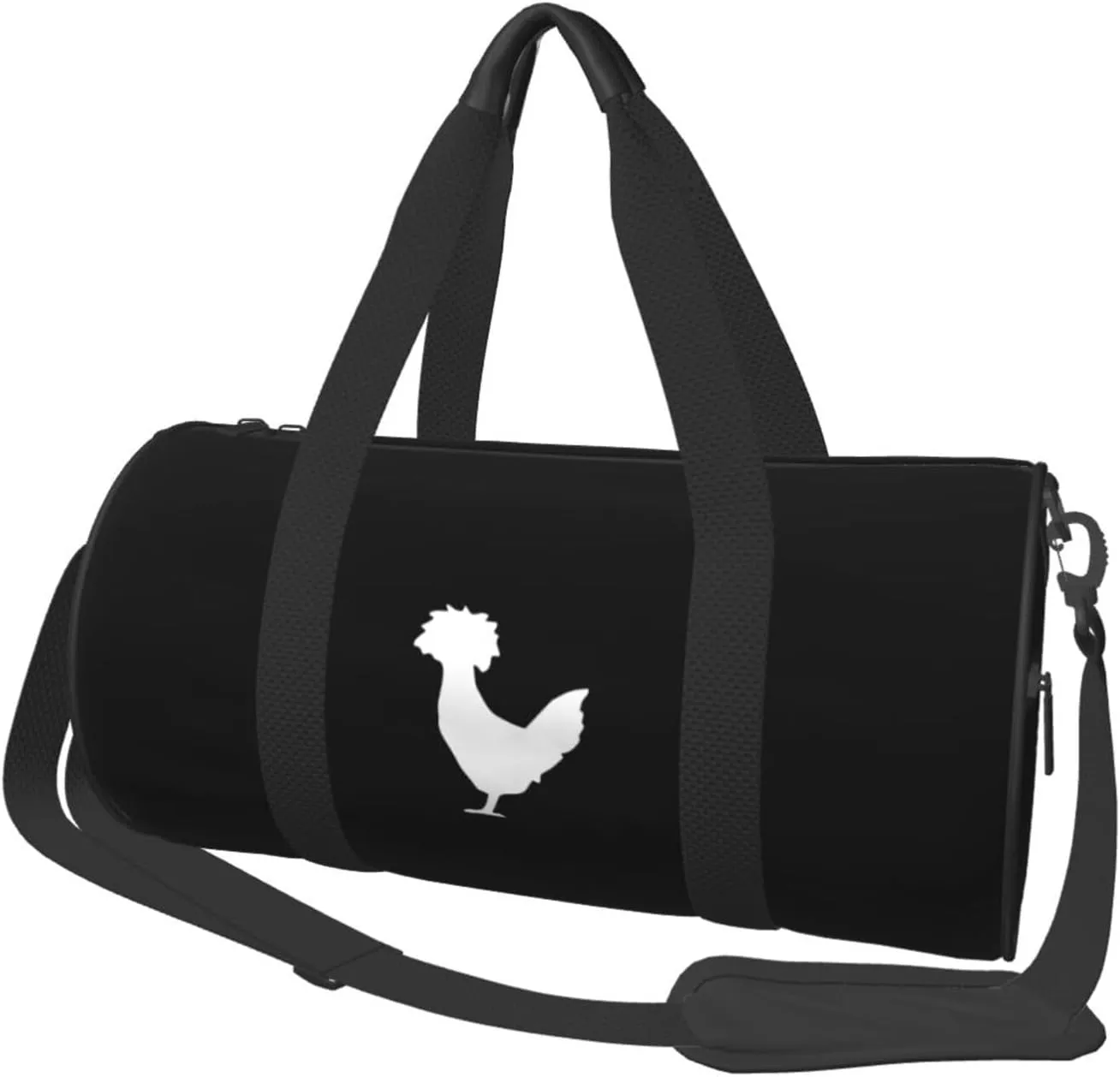 Polishes Chicken Silhouette Convertible Garment Bag with Shoulder Strap, Carry on Garment Duffel Bag for Men Women - Rolling Foldable for Travel Luggage Bags (Black)