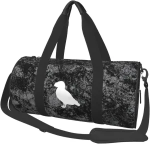 Puffin Bird Silhouette Convertible Garment Bag with Shoulder Strap, Carry on Garment Duffel Bag for Men Women - Rolling Foldable for Travel Luggage Bags (Black)