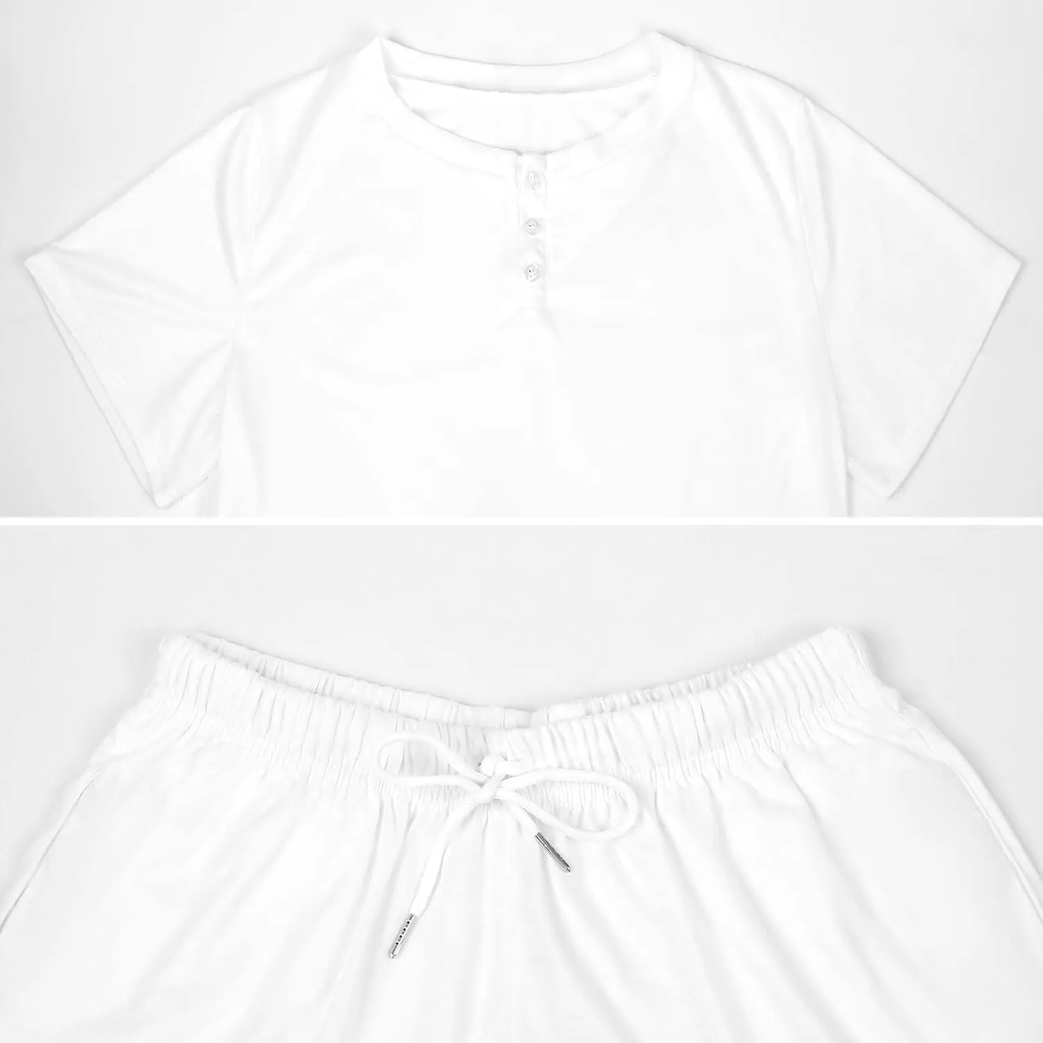 Sea Life Stingray Fish Classic Women's Pajamas Loungewear Set Loose Short Sleeve Sleepwear With Pockets