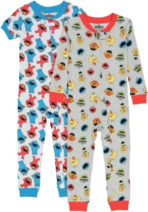 Sesame Street Boys Little Footless Pajamas