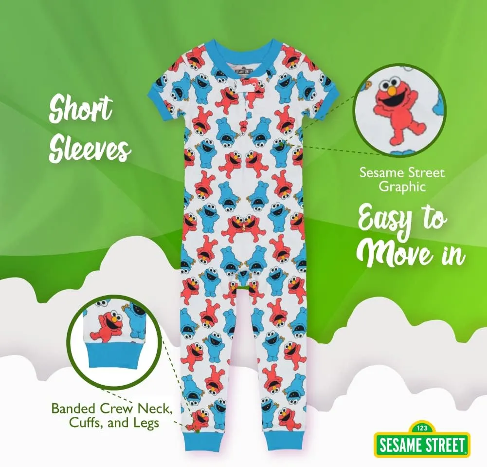 Sesame Street Boys Little Footless Pajamas