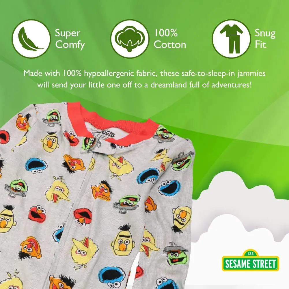 Sesame Street Boys Little Footless Pajamas