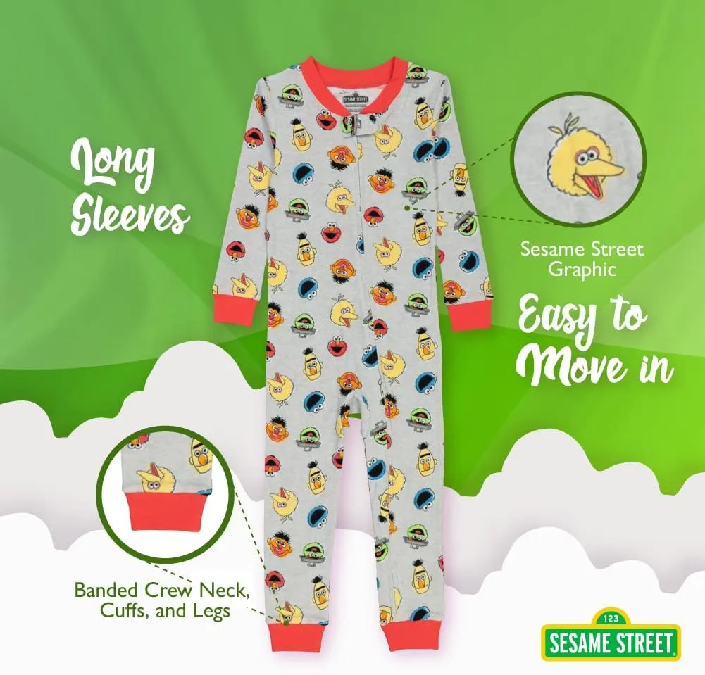 Sesame Street Boys Little Footless Pajamas