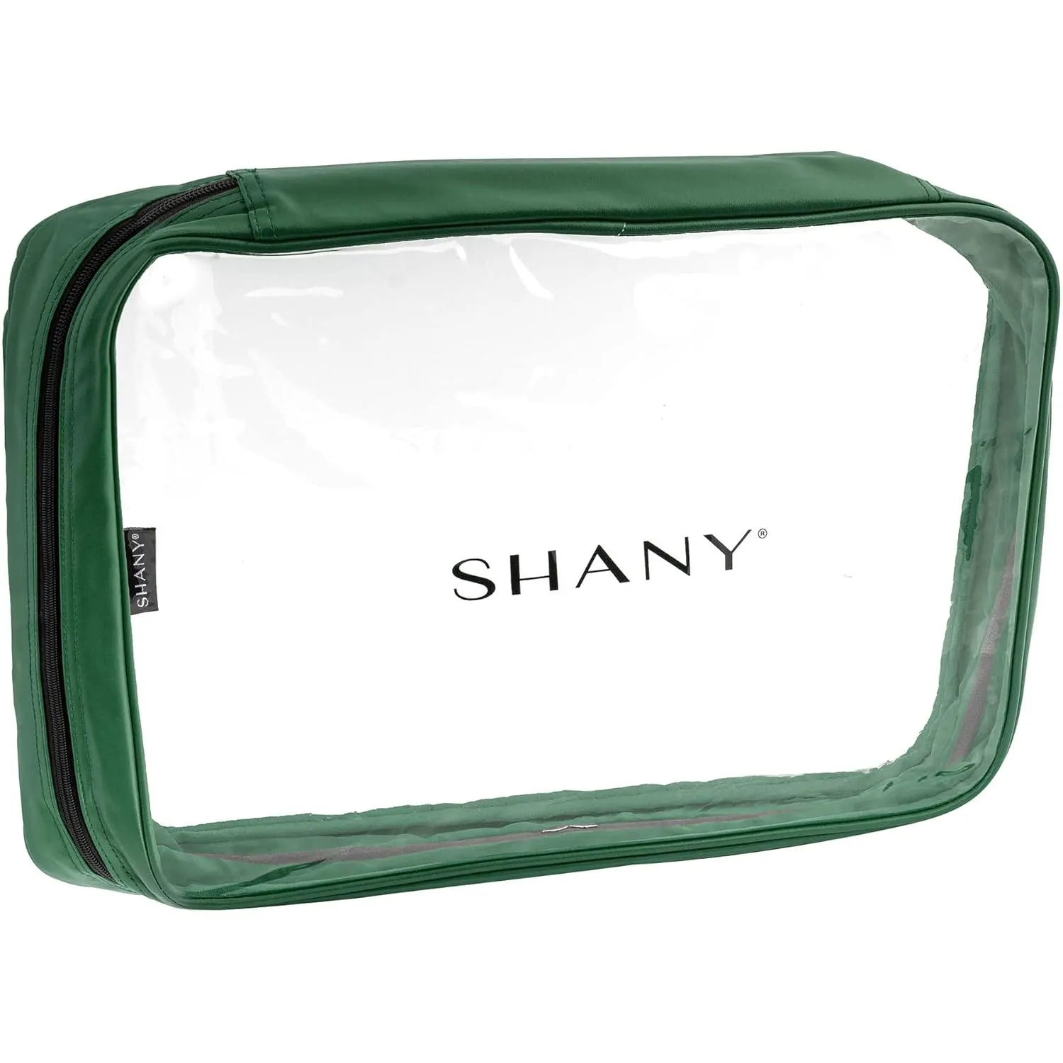 SHANY Clear PVC Cosmetics X-Large Organizer Pouch - Transparent Makeup Toiletry Bag - Make Up Storage Bag for Travel - OLIVE