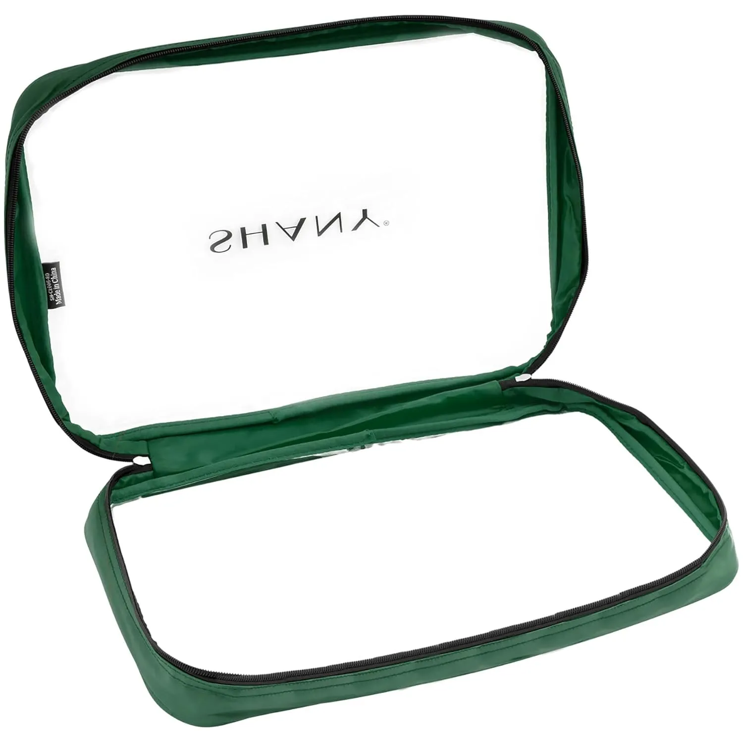 SHANY Clear PVC Cosmetics X-Large Organizer Pouch - Transparent Makeup Toiletry Bag - Make Up Storage Bag for Travel - OLIVE