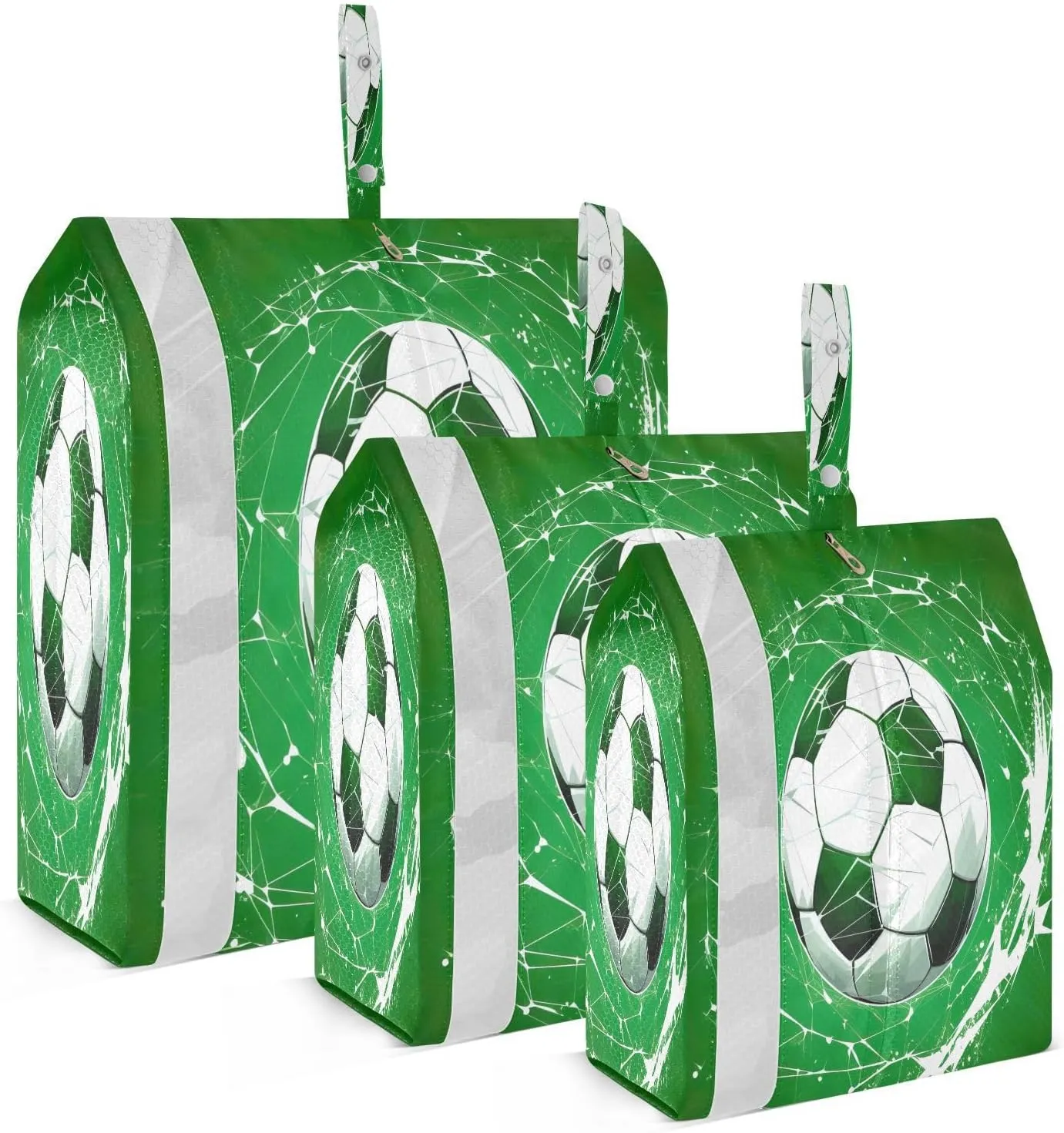 Soccer Sports Compression Packing Cubes 3 Set Travel Packing Cubes for Suitcases Organizer Bags Set for Women Men Travel Luggage