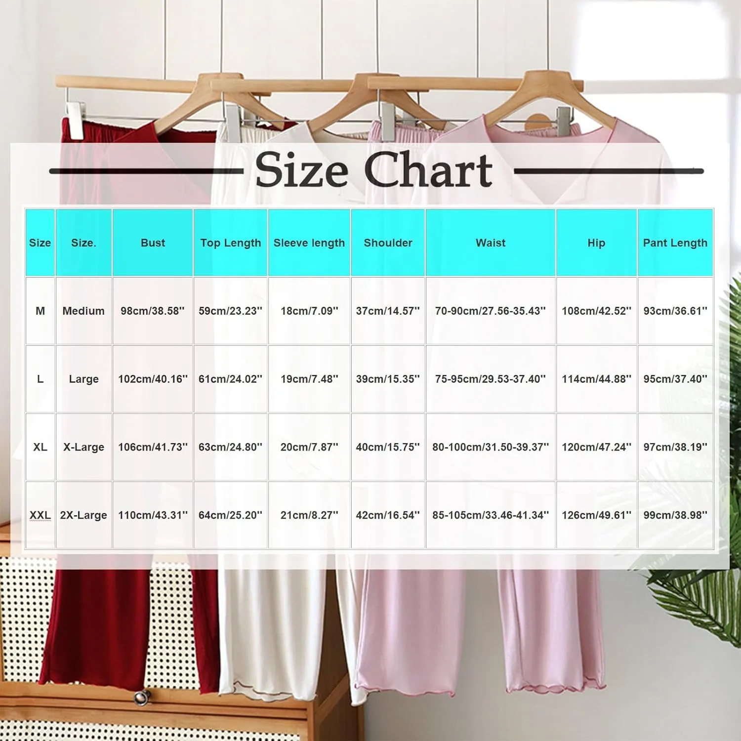 Soft Modal Pajamas for Women Bulit-in-Bra Loose Short Sleeve Sleepwear Summer Comfy Long Pants Pjs Loungewear Sets