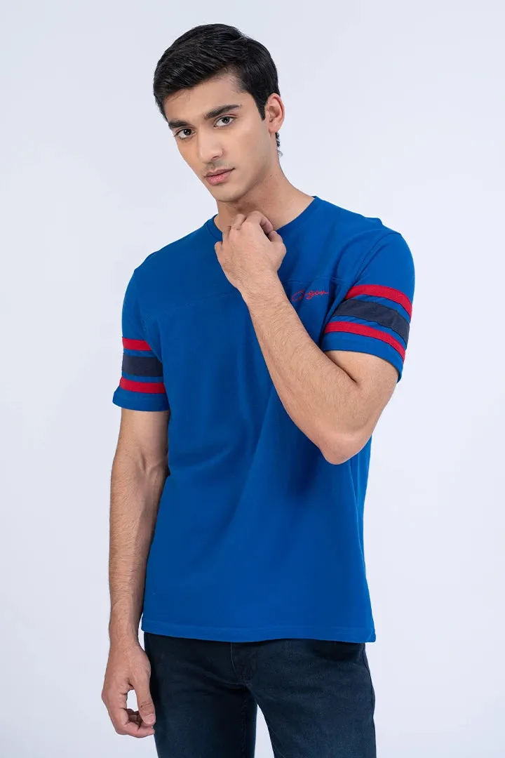 Striped Sleeves Relaxed Fit T-Shirt