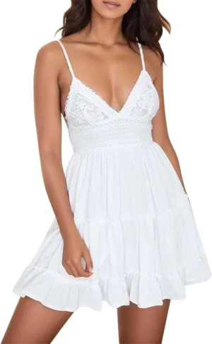Summer Evening White Beach Dress Women Mini Party Sundress Dresses Backless Women's Dress Wrap Dress