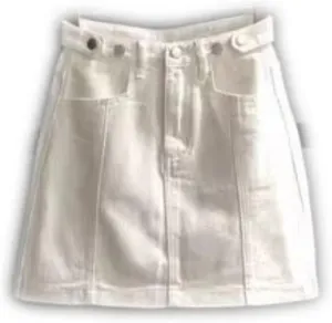 Summer Pink Denim Skirt Women High Waisted Slimming A-line Short Skirt with Wrapped Buttocks