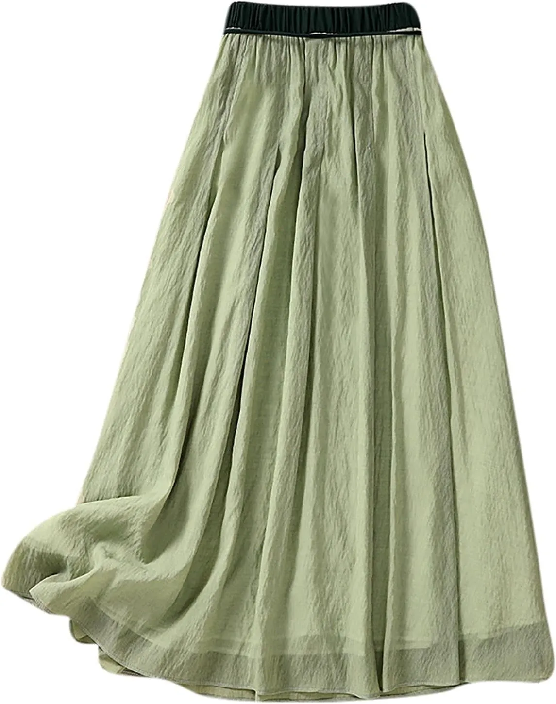 Summer Skirts for Women Drawstring Cinch Waisted Skirt Trending Cotton Linen Baggy Plus Size Skirts A Line Skirt