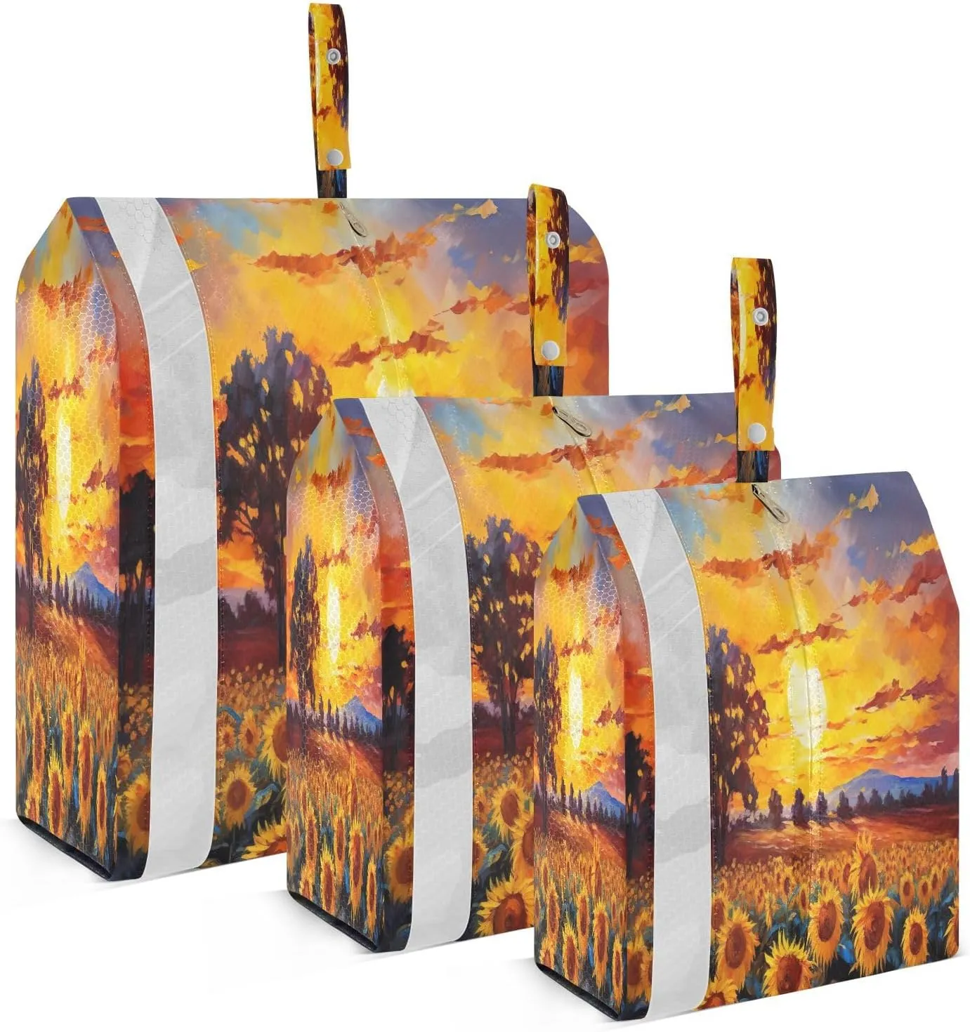 Sunflowers Fields Sunset Tree Compression Packing Cubes for Travel Packing Organizers Large Luggage Organizers Bags for Women Men Travel Luggage