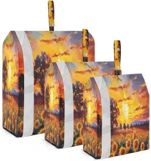 Sunflowers Fields Sunset Tree Compression Packing Cubes for Travel Packing Organizers Large Luggage Organizers Bags for Women Men Travel Luggage