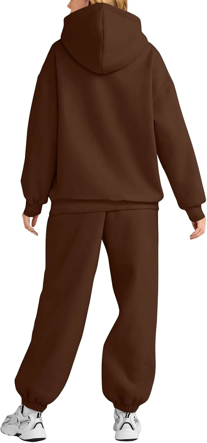 Sweatsuits Women 2 Piece Outfit,2024 Casual Oversized Hoodies Jogger Sweatpants Lounge Sweatshirt Fall Y2K Tracksuit