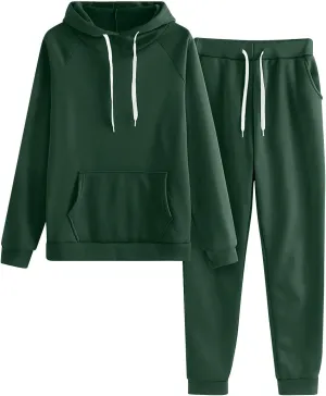 Sweatsuits Women 2 Piece Outfit,Oversized Hoodies Tops Baggy Sweatpants with Pockets Y2K Fall Winter Tracksuit Sets
